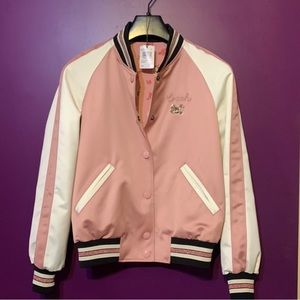 Coach reversible pink silk & floral jacket